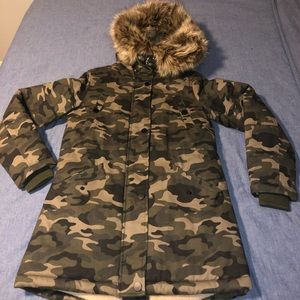 Camo parka coat